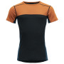 Maglietta funzionale da uomo Devold Lauparen Merino 190 T-Shirt Man blu/arancio Flame/Ink/Flood