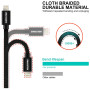 Cavo di ricarica e trasmissione Swissten Textile USB-C / Lightning 2 m