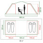 Tenda per 4 persone con 2 anticamere Coleman Spruce Falls 4